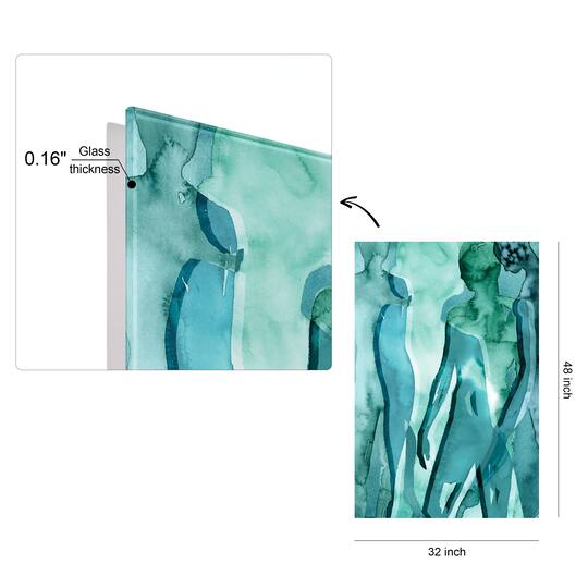 Empire Art Direct 48" x 32" Water Women II Frameless Free Floating Tempered Glass Wall Art